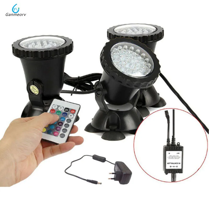 

1 to 3 remote Lights RGB 108 LED Underwater Light Spotlight Waterproof IP68 Lights for Pond Tank Aquarium Landscape Lighting
