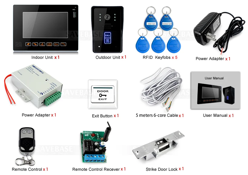 Homssecur 9 "видео телефон двери дверные звонки домофон системы совместимость RFID Брелки CCTV