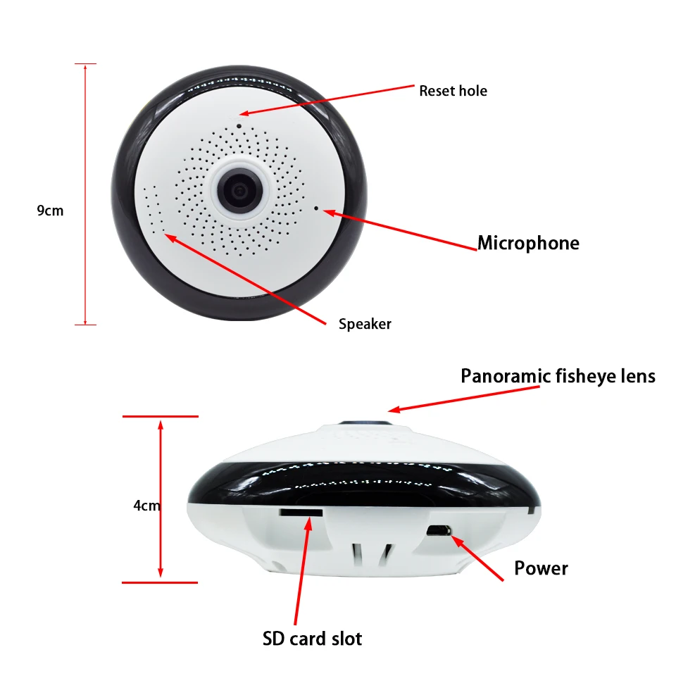 OUERTECH Full view wifi 360 градусов двухсторонняя аудио панорамная 1.3MP рыбий глаз Беспроводная Смарт ip-камера поддержка 64g приложение ICSEE