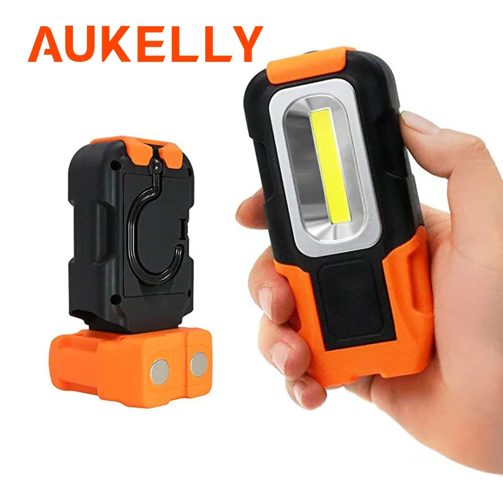 

Portable LED Work Light Multi-use COB Flashlight Magnetic Base Hanging Hook 120° Beam Angle Flood Light for Car Repairing Emerge