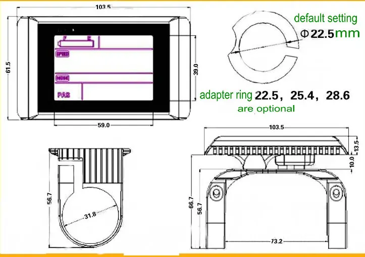 W900 DISPLAY SIZE