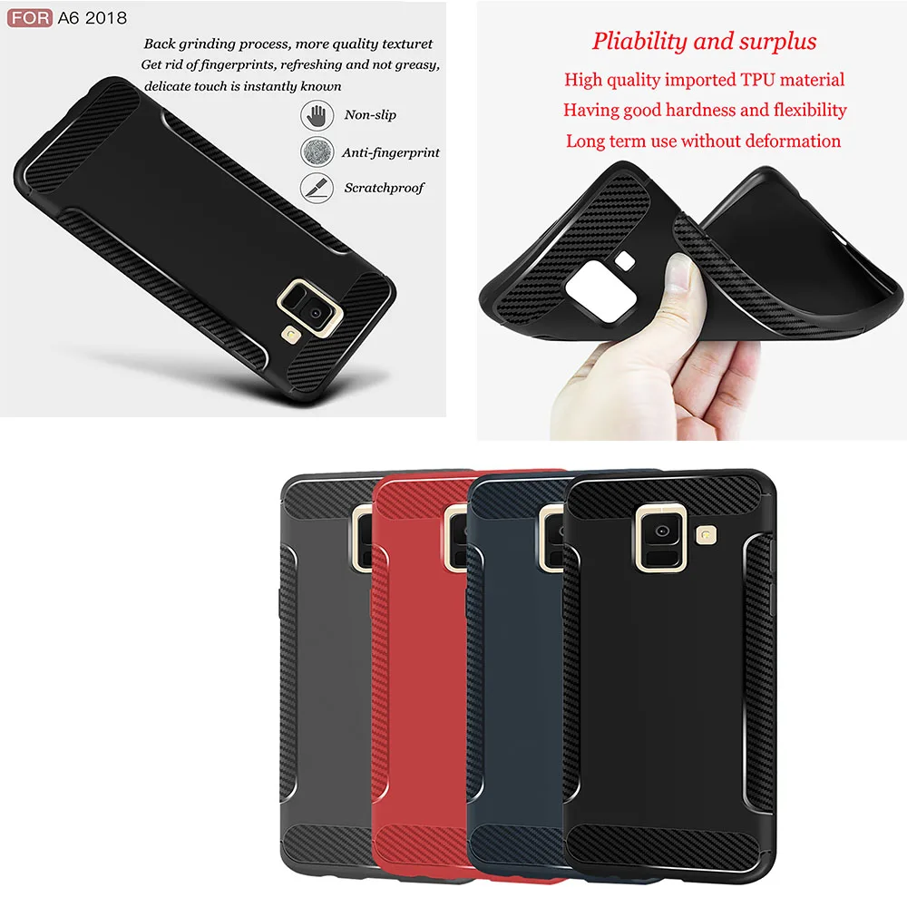 for samsung a600f Case a600 2018 a600fn sm-a600 For Samsung Galaxy A6 case a6 SM-A600FN/DS cover phone 5.6 &quot Fiber shell | Мобильные