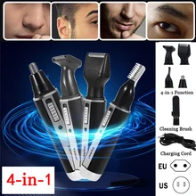 1set 4-in-1 Men Nose Hair Trimmer Beard Shaver Sideburns Cutter Eyebrow Shaping Device Rechargeable Trimmer Beard Shaver