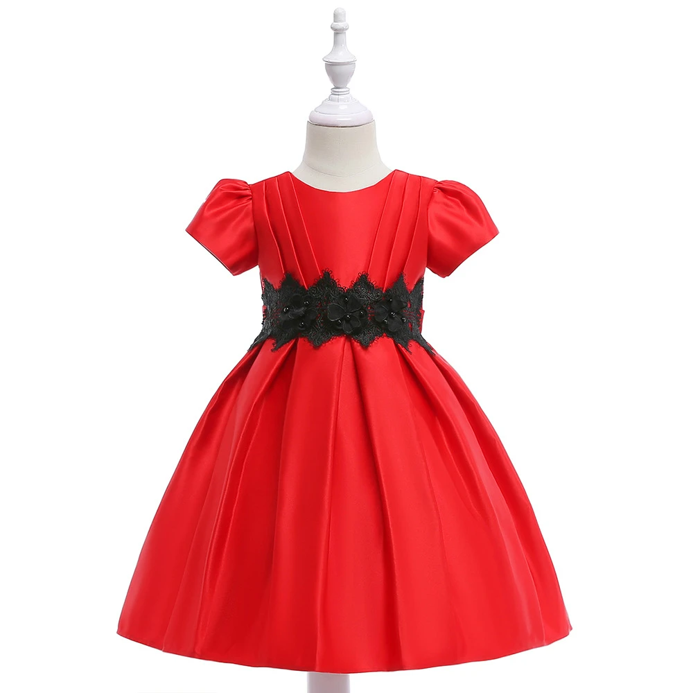 

MQATZ New Baby Girl Dress Princess Dress Solid Frock Lace dress For 3-8Years Girls Very Cute Wedding Time Costume