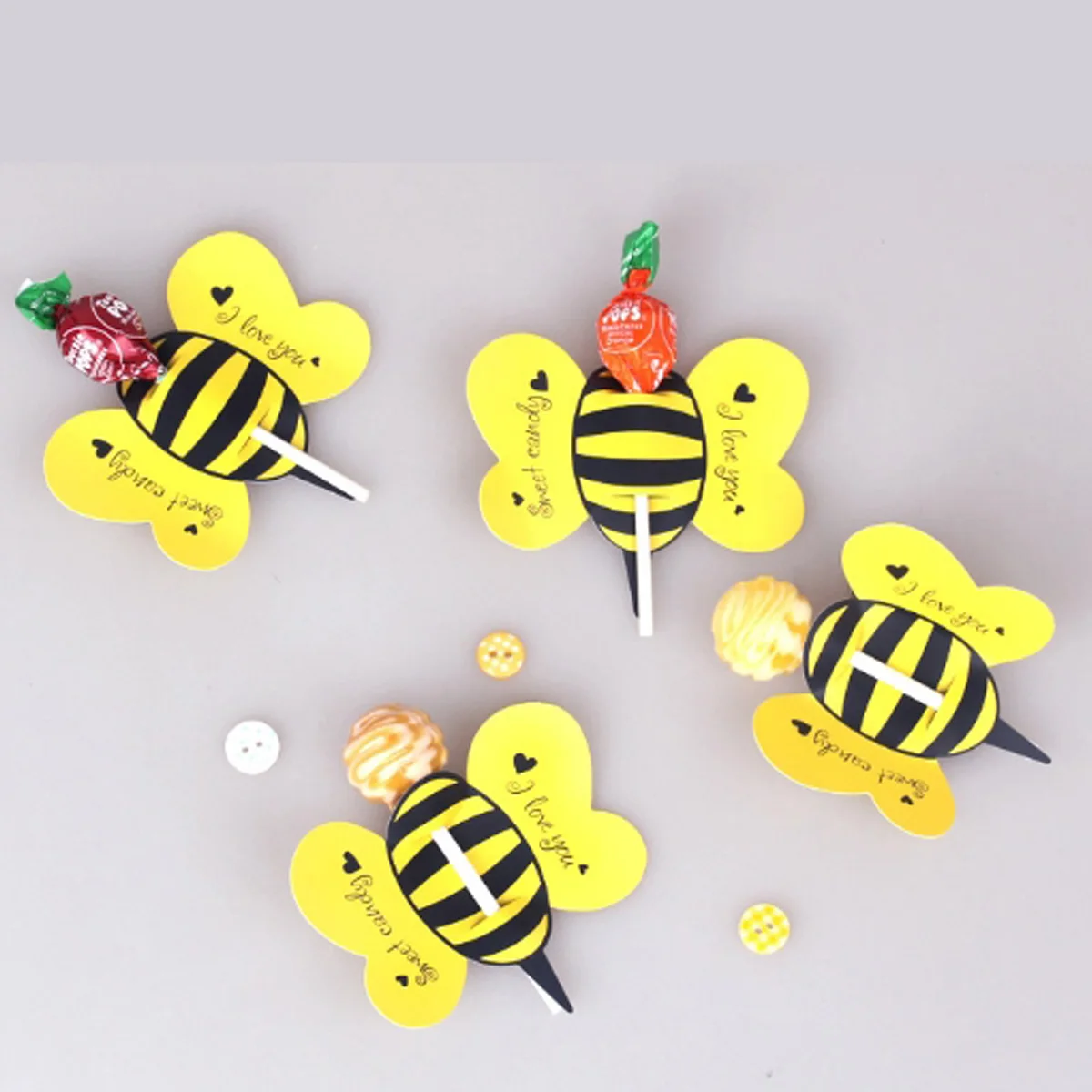 50 pcs/set Animal Bee Practical Boutique Cute Lollipop Decoration Card Birthday Party &amp Wedding Decor &amp Candy Gift For Kid