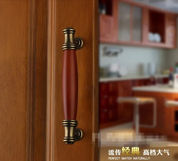 120mm 4pcs zinc alloy wooden handles drawer handle door kitchen