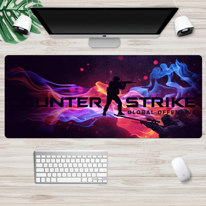 Большой игровой коврик для мыши 70x30 см CS GO Counter Strike нескользящий клавиатуры с
