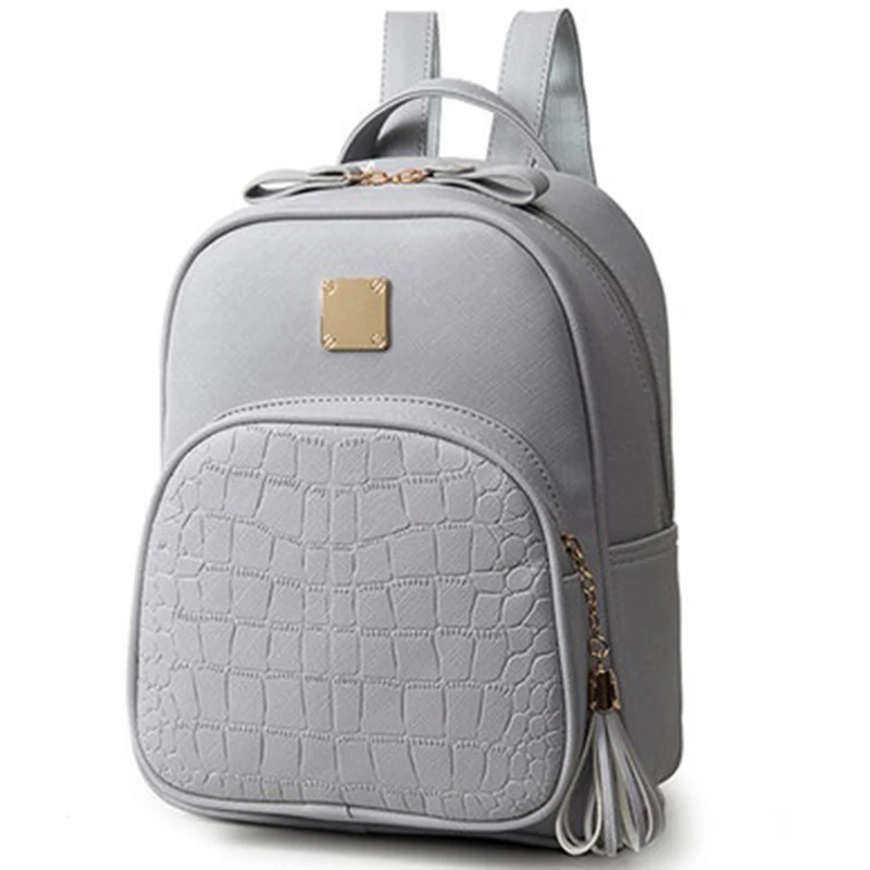 

New Backpacks Fashion PU Leather Shoulder Bag Crocodile Pattern Rugzak Small Female Backpack Embossed School Bags Back Pack
