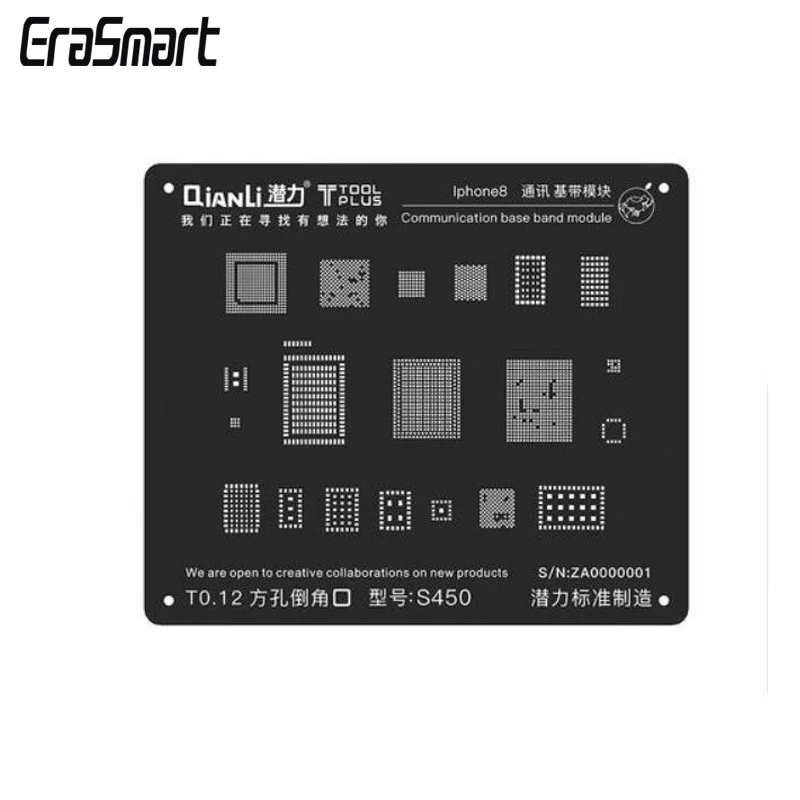 

QianLi di Comunicazione In Banda Base Modulo BGA Reballing Nero Stencil per il iphone 8/8P/X