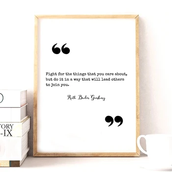 

Notorious RBG Quote Poster And Print Ruth Bader Ginsburg Quotes Wall Art Canvas Painting Black White Picture Home Wall Decor