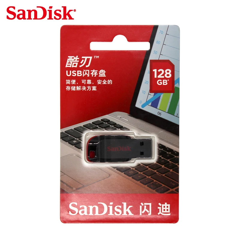 SanDisk Cruzer Лезвия CZ50 USB Flash Drive 128 ГБ 64 ГБ 32 Г 16 ГБ 8 ГБ Pen Drives USB 2.0 Поддержка официальная проверки