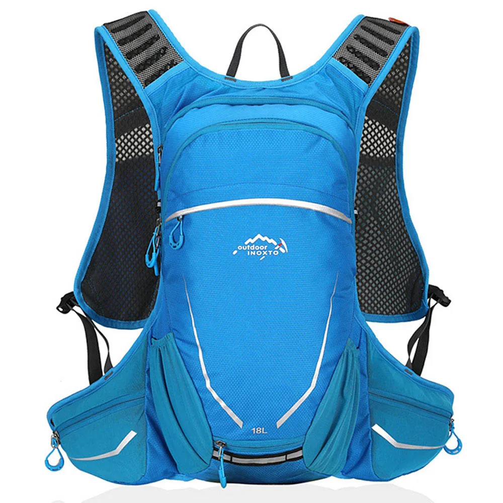 Светильник 18л эргономичный водонепроницаемый велосипедный рюкзак Проветриваемый велосипедный альпинистский дорожный рюкзак для бега спортивные сумки для воды на открытом воздухе - Цвет: Синий