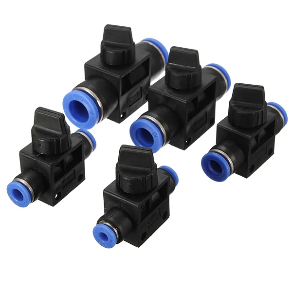 Air Pneumatic Hand Valve Fitting 4MM-12MM OD Hose Pipe Tube Push Into Connect T-joint 2-Way Flow Limiting Speed Control 3 pcs inline airflow control 12mm x 12mm push in quick connecter 2 way flow limiting pneumatic valve speed controller