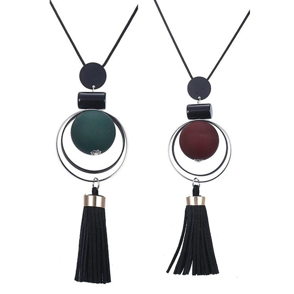 

2019 New Women Necklace Long Necklaces Pendants Wood Beads Sweater Necklace For Women Jewelry