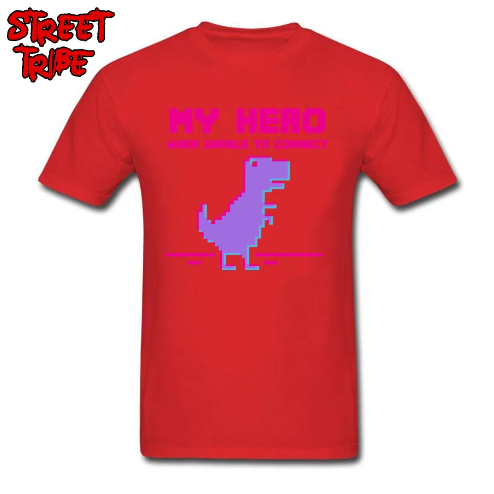 Dinobit Fashion Men's T Shirts Crew Neck Short Sleeve 100% Cotton Fabric Tops Tees Birthday Tee-Shirt Wholesale Dinobit red