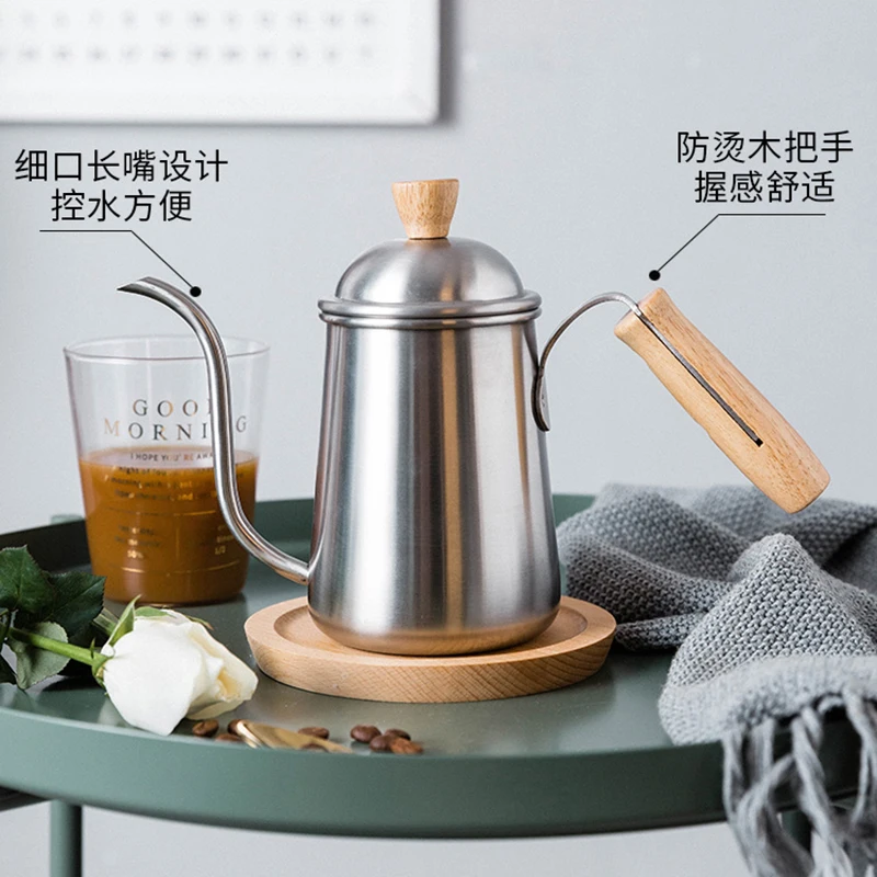 Ручной горшок эспрессо Moka капельные горшки из нержавеющей стали с длинным
