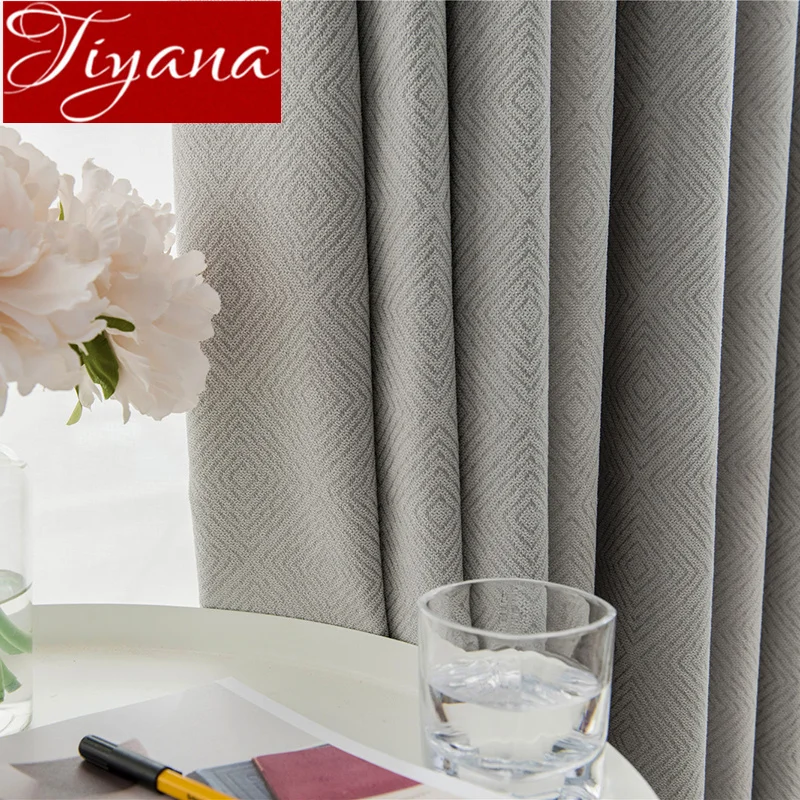 

Grey Geometric Curtain Modern Living Room Yellow Solid Curtain Drape Window Treatment Kitchen Blinds X558#30