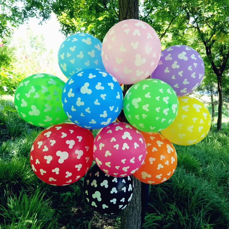 

50pcs /lot printed latex balloon 12inch colorful Children's birthday party decorated with cartoon Mickey Mouse head