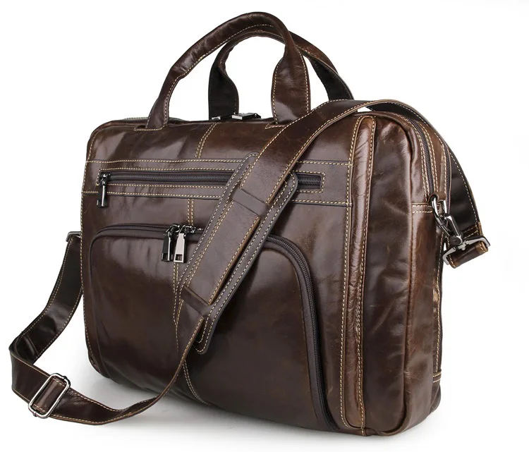 

Nesitu Vintage 100% Real Genuine Leather Men Messenger Bags Cowhide Business Travel Bag Briefcase Portfolio #M7310