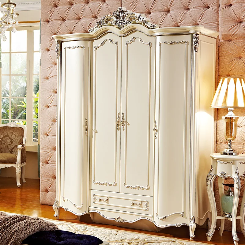 

High Quality European 4 Doors Wardrobe For Bedroom Set PRF076