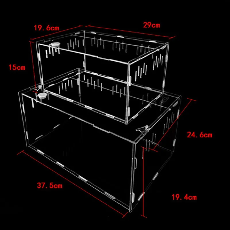 Лидер продаж акрил рептилий клетка прозрачный разведение коробка насекомых ящерица, змея амфибия лягушка