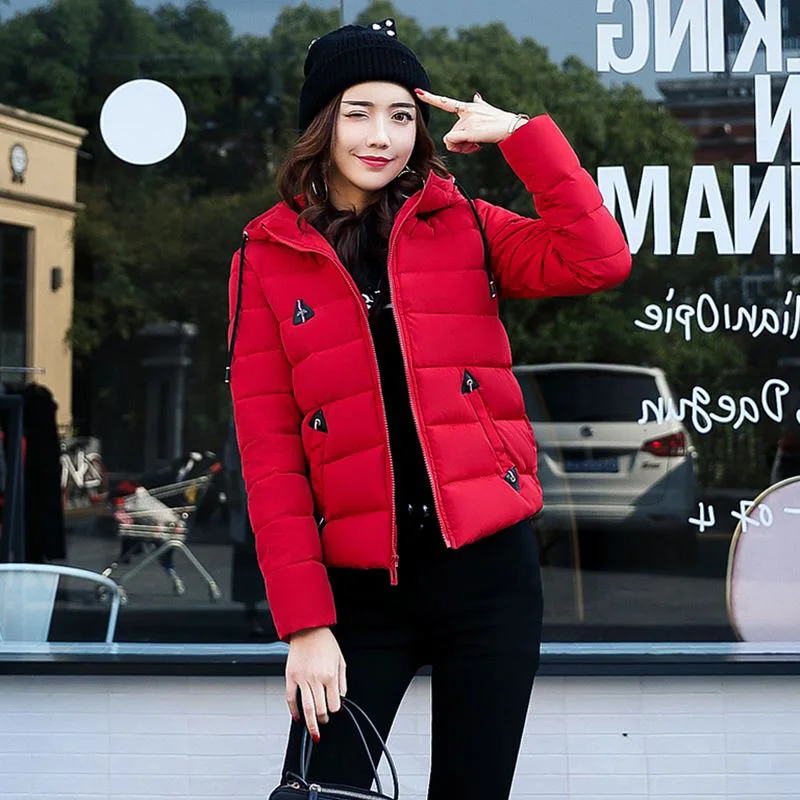 red green Longues Hot Black D'hiver À Outwear Parkas white Mode Cc404 Femmes pink Manches Épais gray Hiver 2018 Zipper Capuchon New Manteau Vestes v5xqHwTF1n