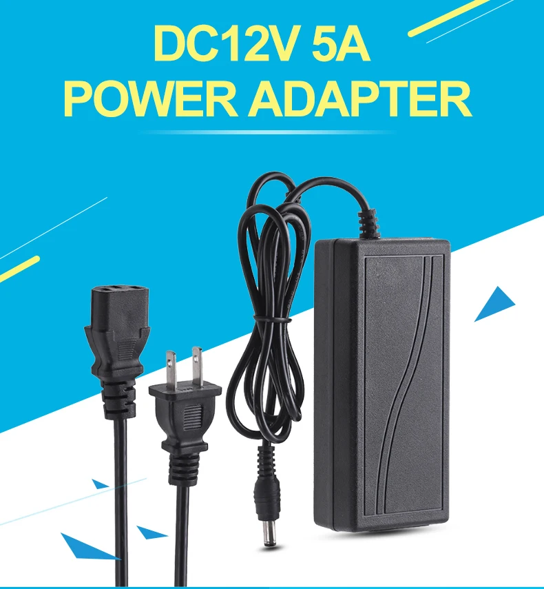 

Universal Power Adapter Switching AC to DC 100-220V 12V 5A Output power supply 5000ma EU plug US plug