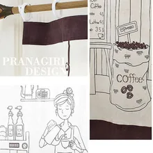 Корейский стиль, "девушка и кофейня", полу-оттенок, хлопок, лен, дверь, занавеска, домашняя, декоративная, многофункциональная, перегородка, занавеска 85*150 см