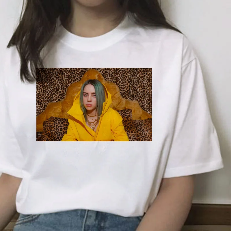 Billie eilish Футболка harajuku женская одежда femme tshir футболка s Повседневная футболка Летняя женская уличная одежда хип-хоп