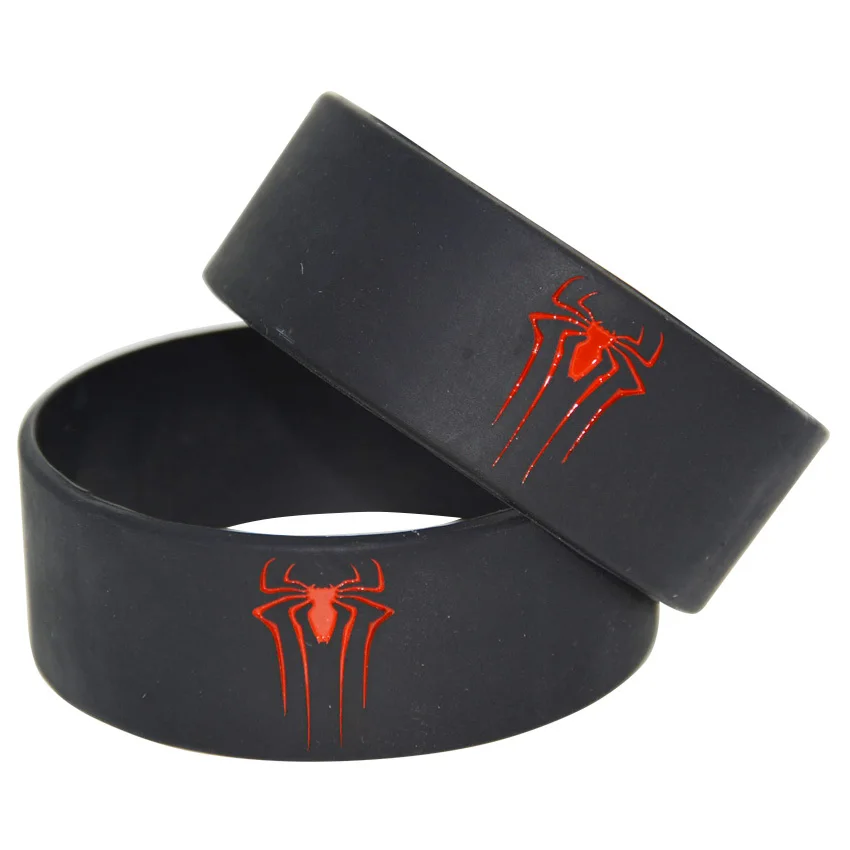 

1piece New Design Spiderman 1 inch Wide Silicone Wristband Bracelet