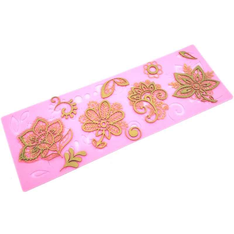 

MX157 Flower Pattern Sugar Craft Lace Mold Cake Brim Decoration Silicone Fondant Mold Chocolate Mold Cake DIY Tool