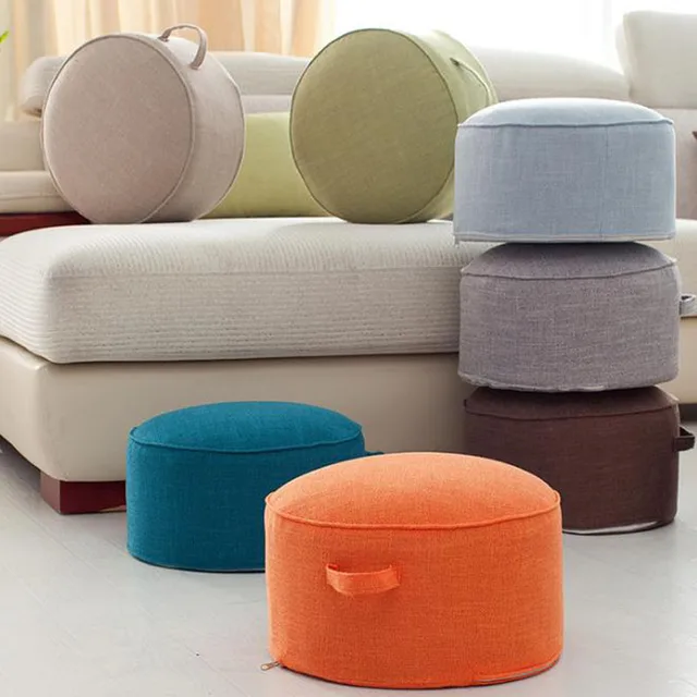 Fashionable House Decor Pillow Round Chair Linen Strength Fashionable House Decor Pillow Round Chair Linen Strength Sponge Tatami Cushion Meditation Yoga Mat Seat