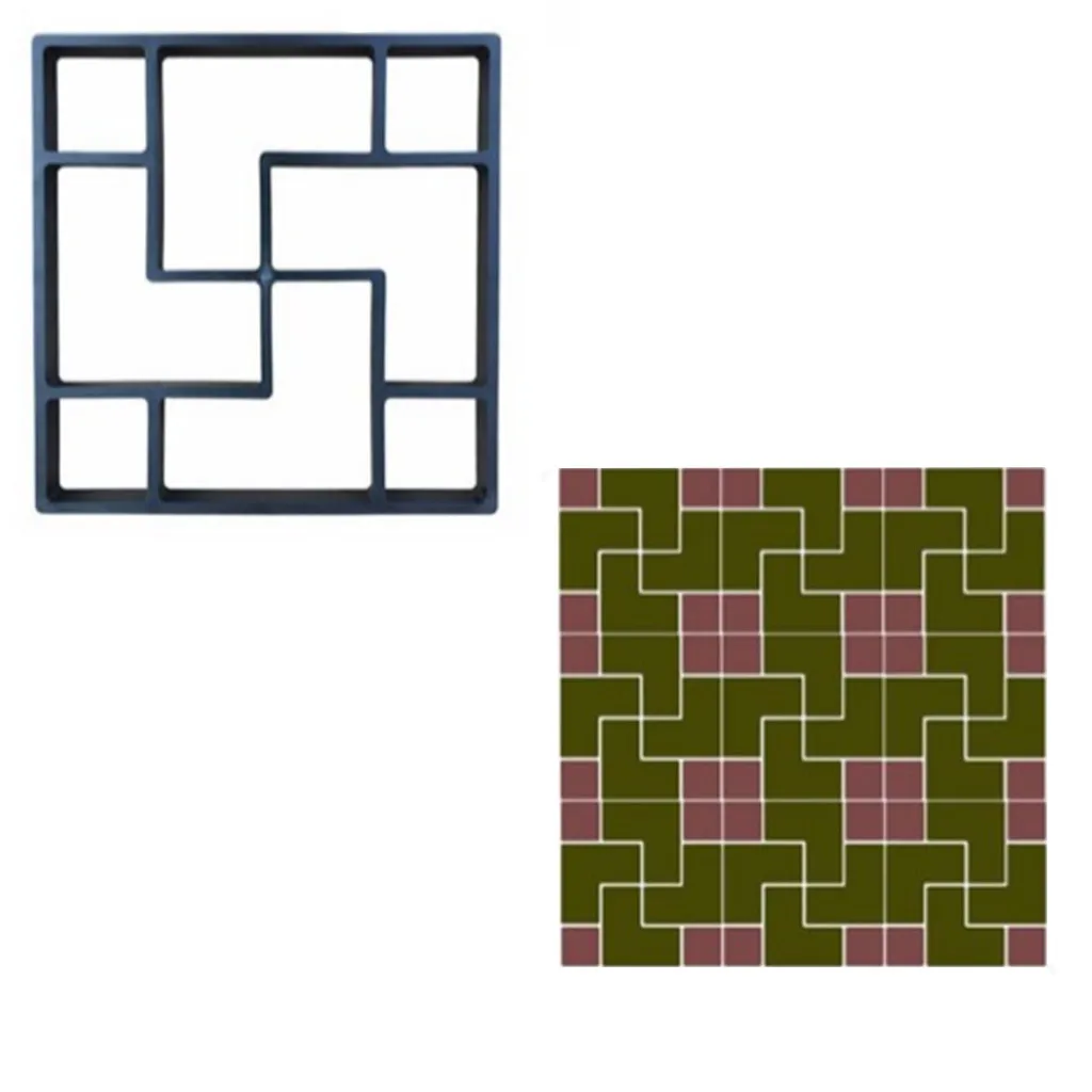 

Garden DIY Plastic Path Maker Mold Manually Paving Courtyard Stone Road Cement Brick Garden Buildings Cement Floor Tile Molds