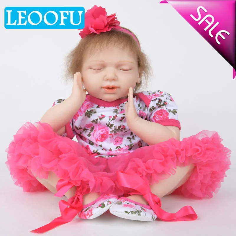 

LEOOFU 50cm 20inch baby silicone dolls with realistic baby dolls 100% handmade boy girl reborns kids playmates play house toys