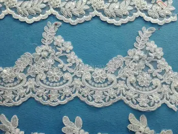 

15 Yards DIY Trims Embroidery Flower Design Lace Trims Wedding Bridal Lace fabric trim Dress Sewing Craft