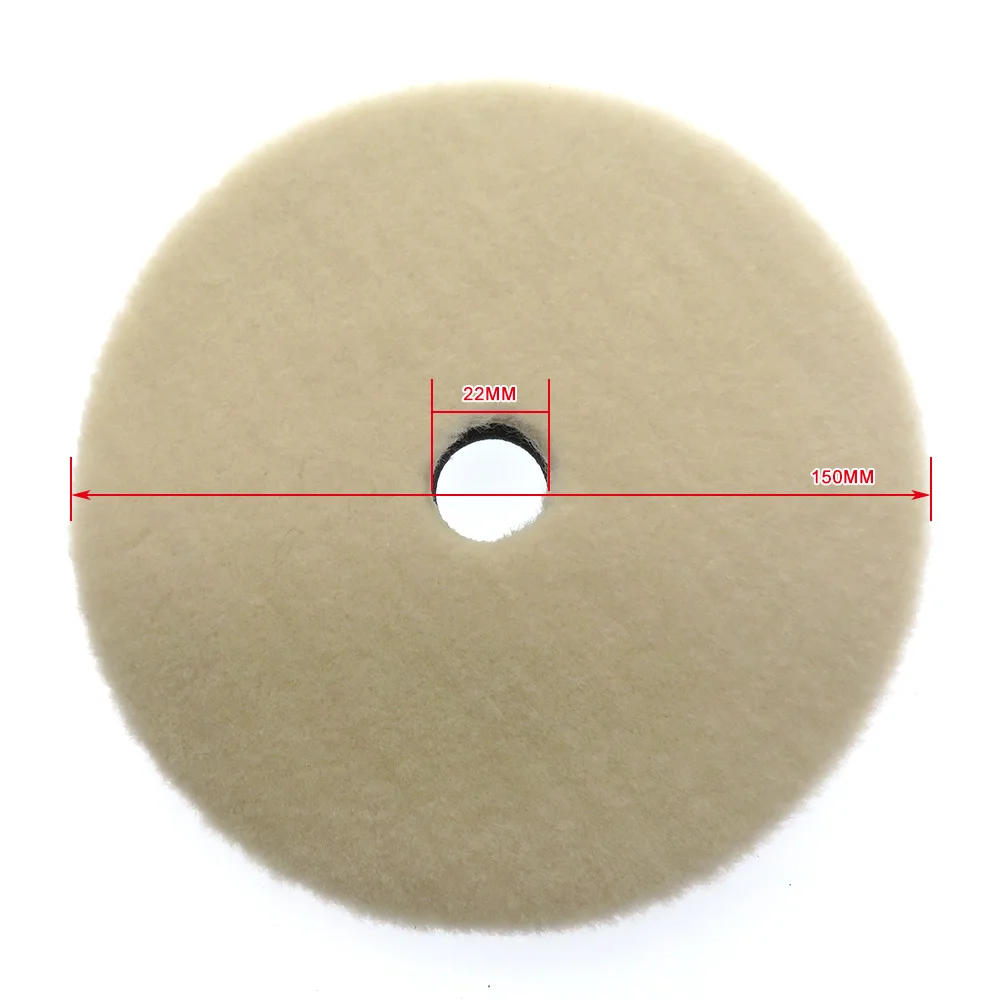 

6 Inch 150mm Knitted Wool Polishing Pad Buffing Pad Short-Nap with foam cushion for Rotary & DA Polisher (Pack of 1)