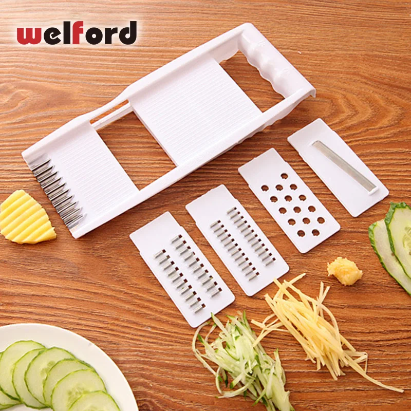 

welford 5pcs/Set Mandoline Slicer Manual Vegetable Cutter Stainless Steel Potato Carrot Grater For Vegetable Fruit Onion Slicer