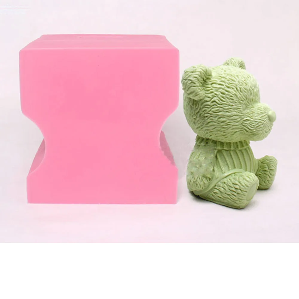 Силиконовая мышь 3D пирог в виде медвежонка изготовления мыла ручной работы декоративная свеча пресс-форм