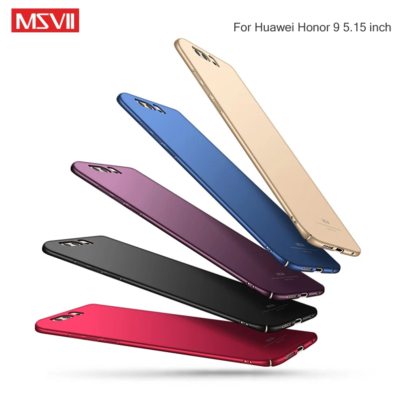 Honor 9 чехол оригинальный Msvii бренд матовая задняя крышка Жесткий ПК Coque тонкий моды