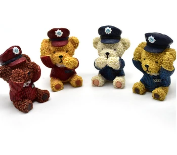 

New!Four kinds of 3D police bear sugar cake mold silicone mold