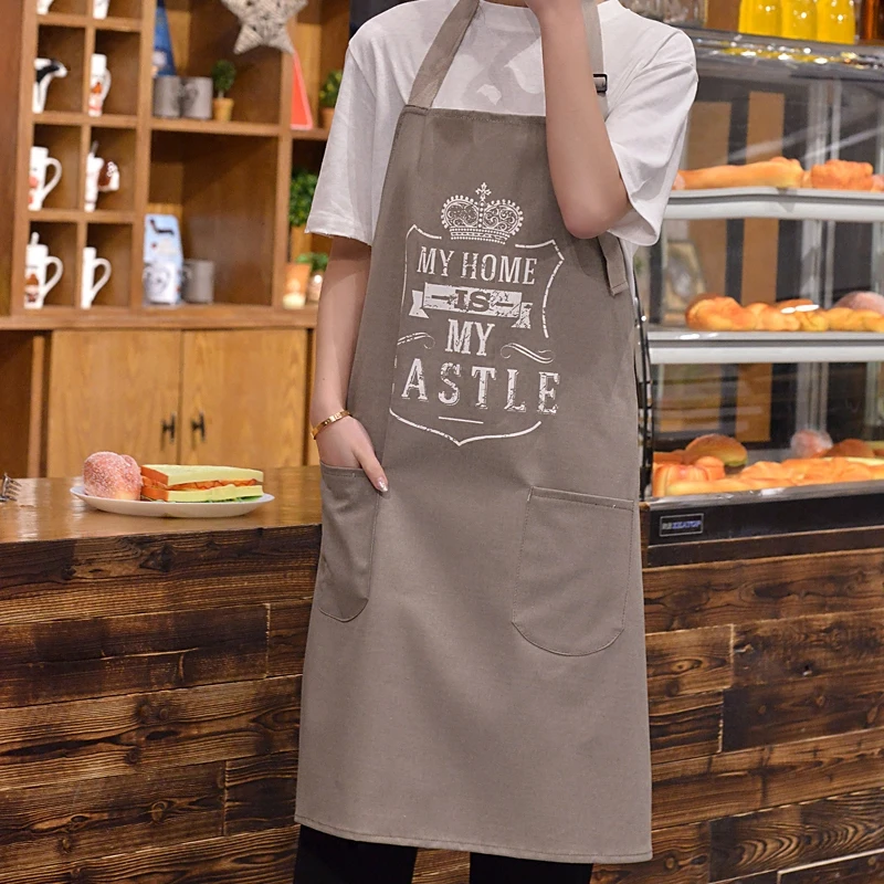 Thickening cotton aprons letters printed baking apron wind striped