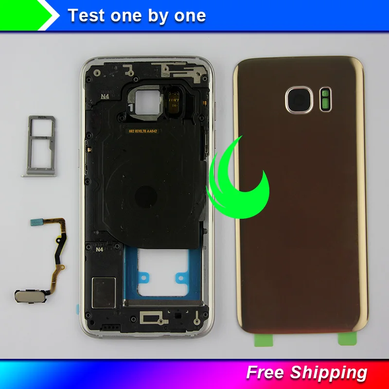 

Original Full Housing Middle Frame +Back Battery Rear Cover+Home Button Flex+SIM/SD Holder Tray For Samsung Galaxy S7 Edge G935F
