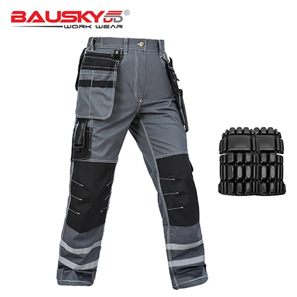 Новые высококачественные мужские рабочие брюки, рабочие брюки с несколькими карманами, рабочая одежда - Цвет: B114-Grey
