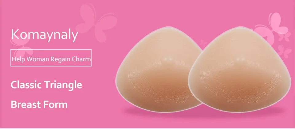 Komaynaly Lightweight Mastectomy Silicone Breast Triangle Symmetrical Silicone Fake Boobs for Crossdresser Mastectomy Patient (1)