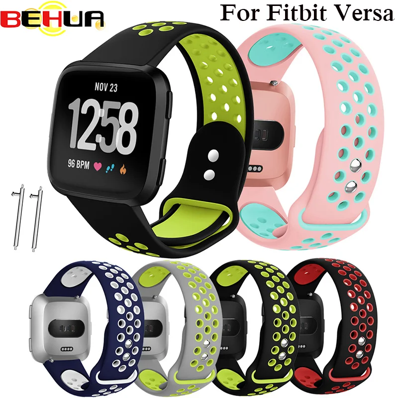 

Colorful Watch band For Fitbit Versa Replacement With Ventilation Holes Soft Silicone Sports Watch Strap For Fitbit Versa belt