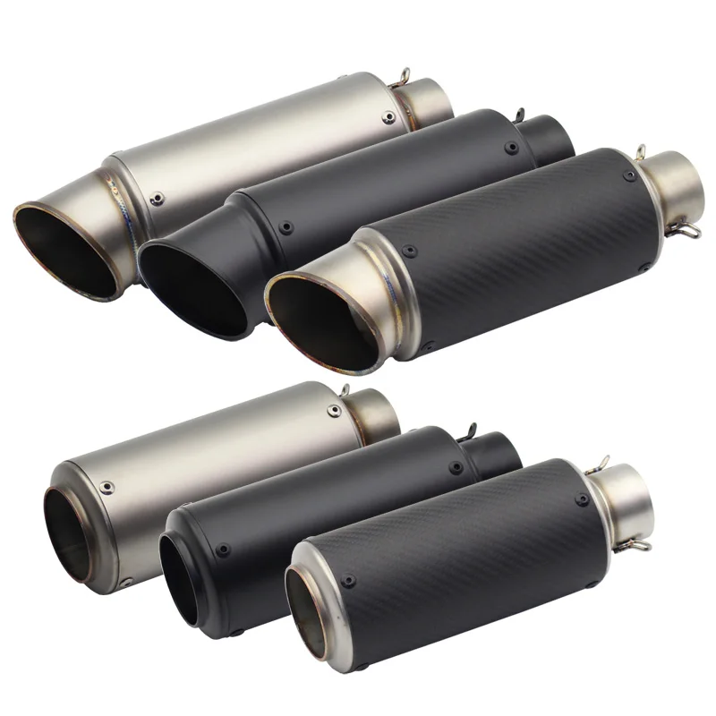 

Inlet 51mm / 61mm Motorcycle Exhaust Muffler Pipe with DB Killer Escape Moto Carbon Fiber and Stainless Steel