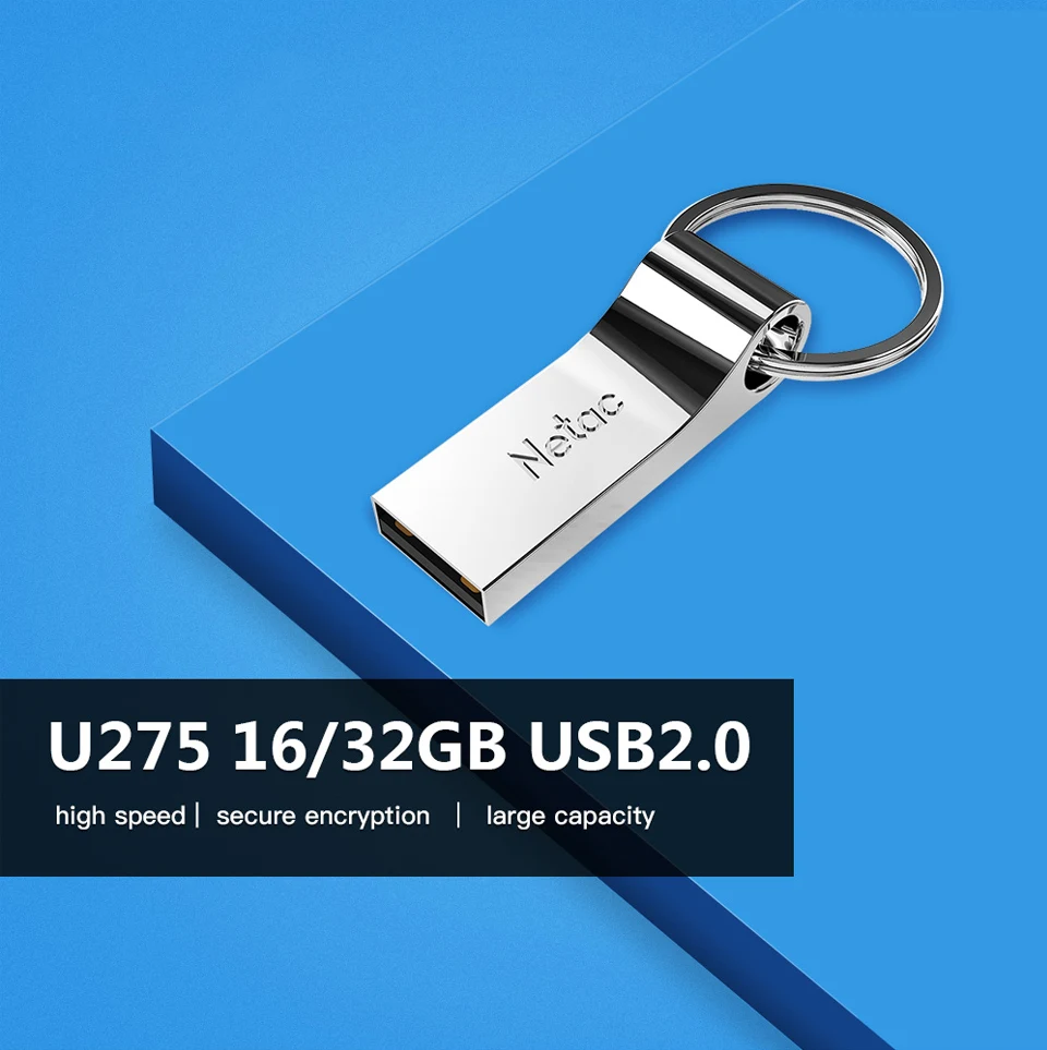 Netac U275 USB флешка 16 ГБ/32 ГБ USB2.0 мини Флешка зашифрованные Memory Stick Металл usb-брелок накопитель Водонепроницаемый