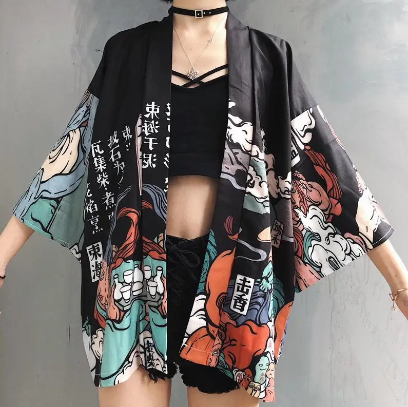 Традиционное японское кимоно yukata женское японское короткое платье свободная одежда kimomo японский кардиган кимоно Японские Женские haori - Color: Style 10