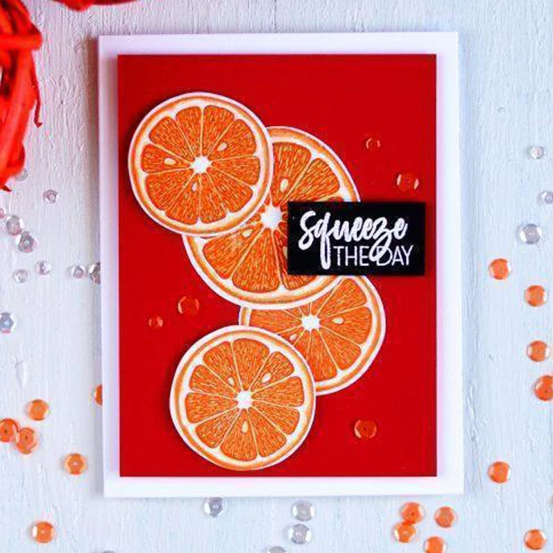 

Realistic Orange Transparent Clear Silicone Stamp Set for DIY Scrapbooking/Photo Album Card Making Decorative Clear Stamps 6x8in