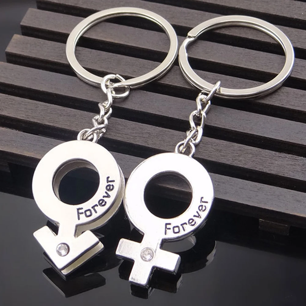 2019 cute couple keychain for lover christmas gift women key holder